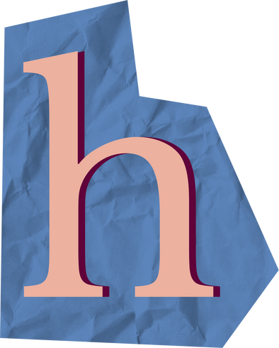 Paper Textured Magazine Cutout Letter H