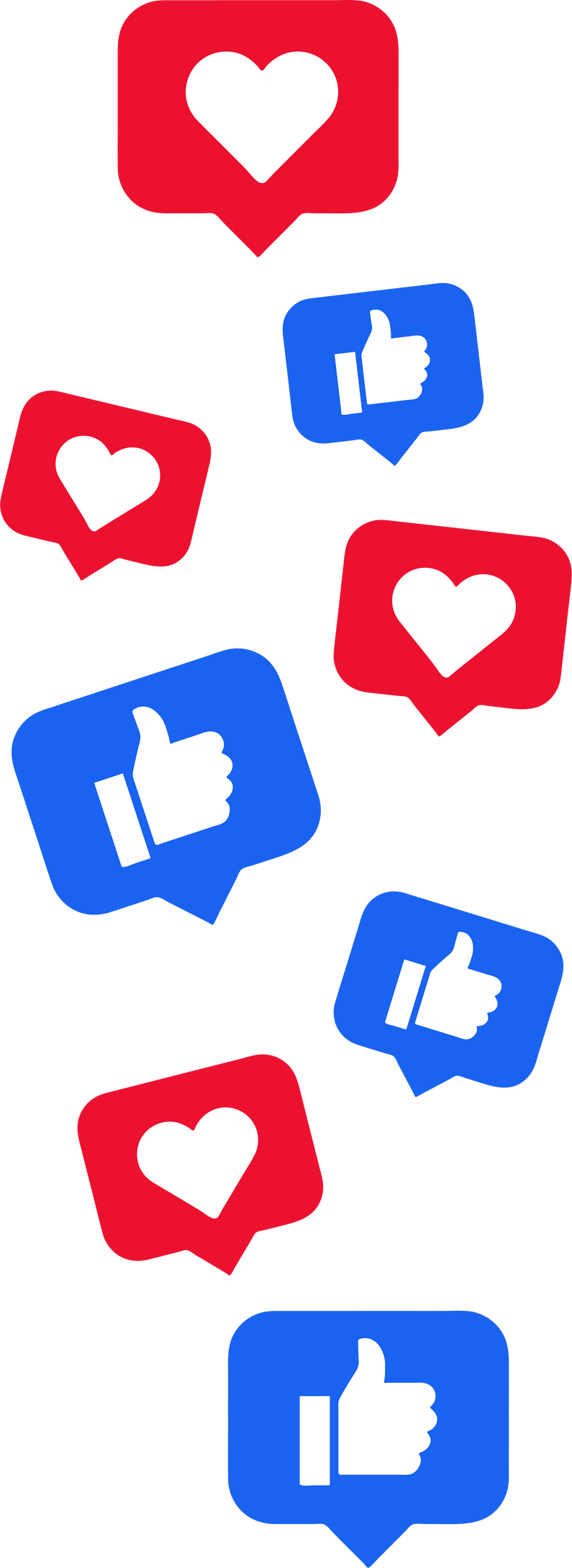 Social media love and like reactions